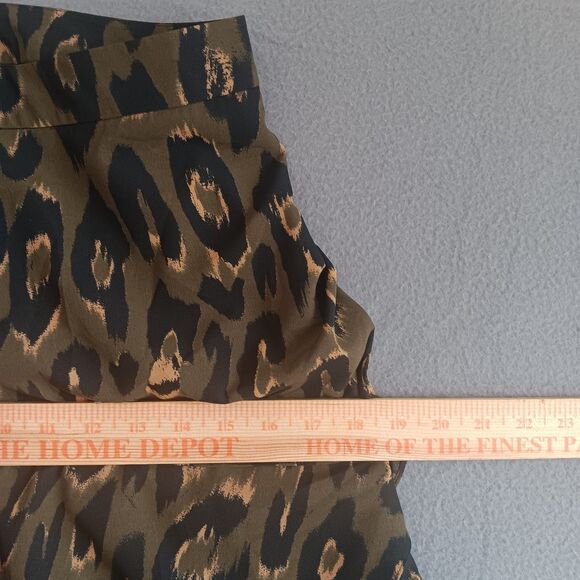 Renata Gasparian GREEN Leopard Print Maxi High Slit Skirt Large ( Fits Like -4) - Picture 10 of 14